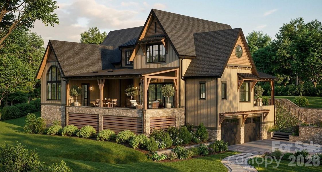 Front exterior of a new home in , Weaverville, NC, highlighting curb appeal (Image 16).