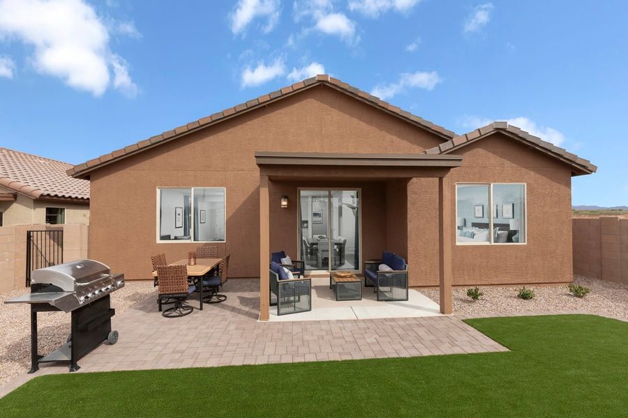 Representative exterior details of a home built from the 2013 Modeled by KB Home in Mirador Ridge Skies, Tucson (Image 3). Representative exterior details of a home built from the 2013 Modeled by KB Home in Mirador Ridge Skies, Tucson (Image 3).