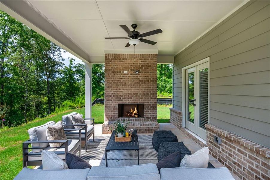 Exterior details and patio area of a home in , Flowery Branch (Image 37). Exterior details and patio area of a home in , Flowery Branch (Image 37).