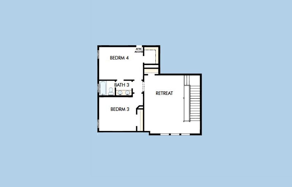 2D floor plan layout for the The Castello by David Weekley Homes in Northshore at Lakewood Village - Garden Series, Lakewood Village, TX (Image 3).