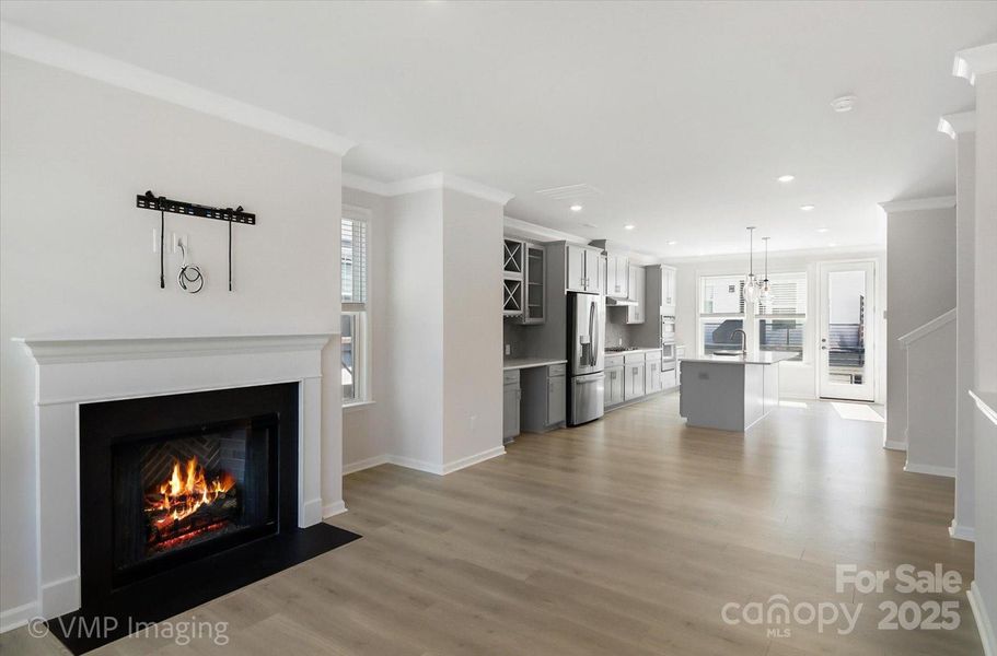 Great room and kitchen Great room and kitchen