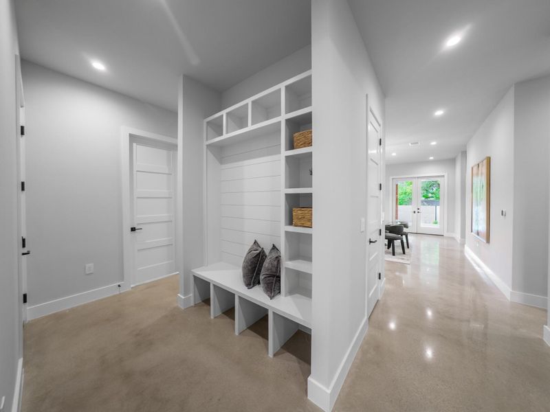 Convenient "mud room" built-ins
