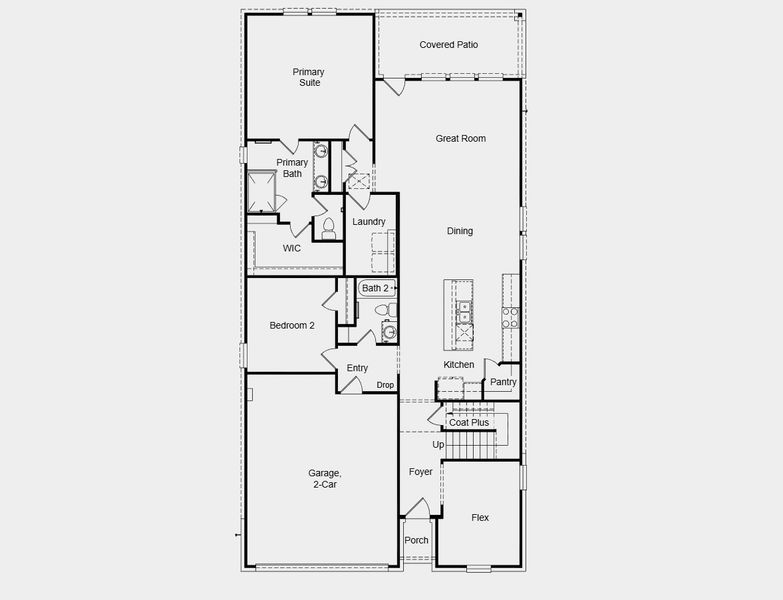 2D floor plan layout for the Walnut by Taylor Morrison in Hockley Meadows 45s, Hockley, TX (Image 3). 2D floor plan layout for the Walnut by Taylor Morrison in Hockley Meadows 45s, Hockley, TX (Image 3).