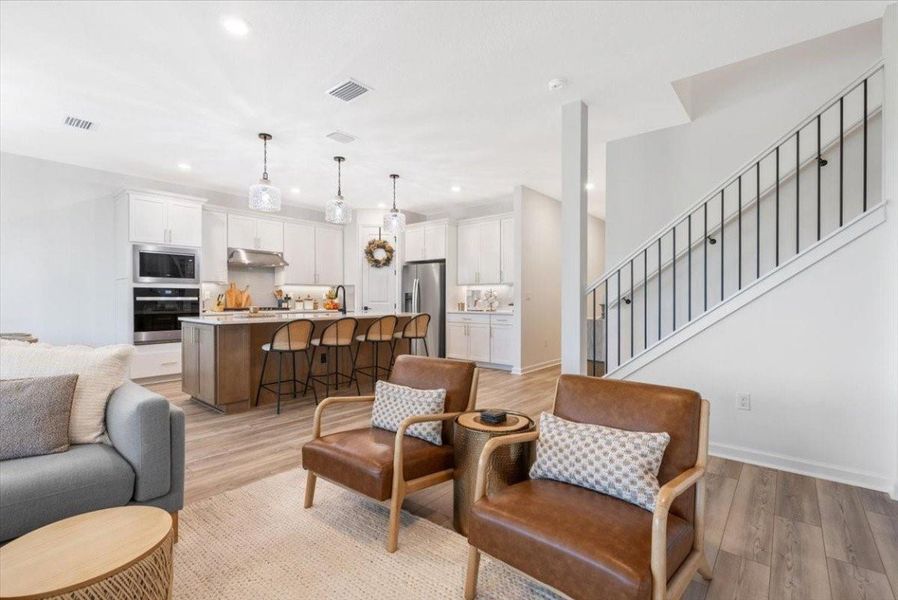 Living Room into Kitchen