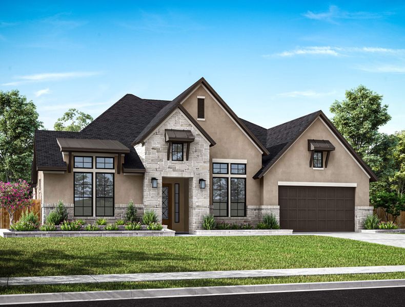 Representative exterior photo of a completed home built from the Lisbon by Tri Pointe Homes in Legacy Grove, Montgomery, TX (Image 21).