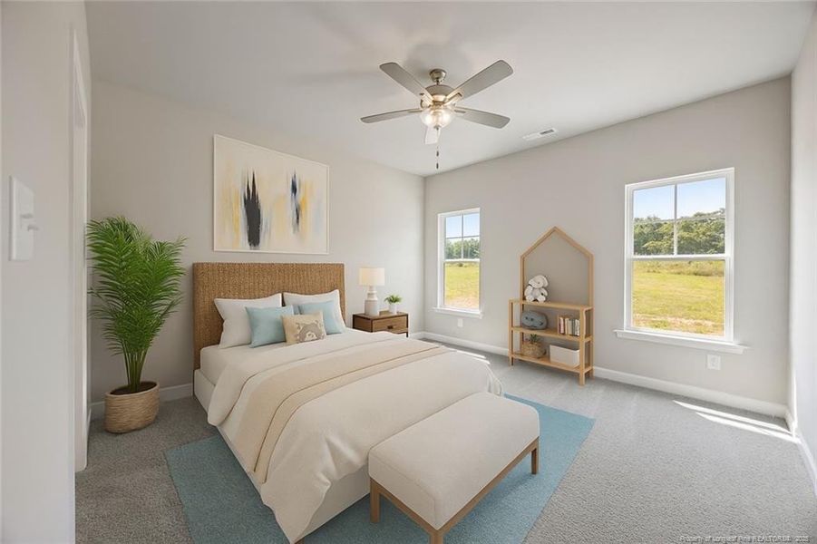 Virtually Staged Primary Bedroom