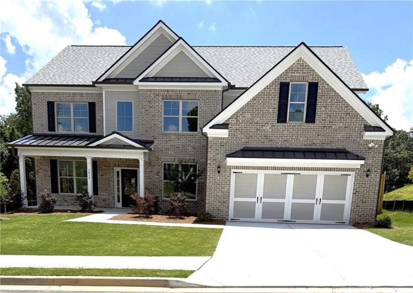 Front exterior of a new home in , Sugar Hill, GA, highlighting curb appeal (Image 1). Front exterior of a new home in , Sugar Hill, GA, highlighting curb appeal (Image 1).