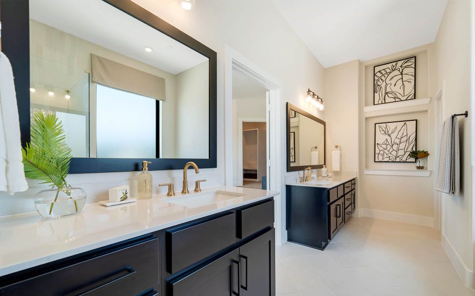 Representative furnished interior of a home built from the Rainier by CastleRock Communities in The Summit at Center Stage, Keller (Image 29).