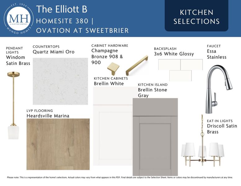 Sample of building materials used in homes in Ovation at Sweetbrier, Durham (Image 11).
