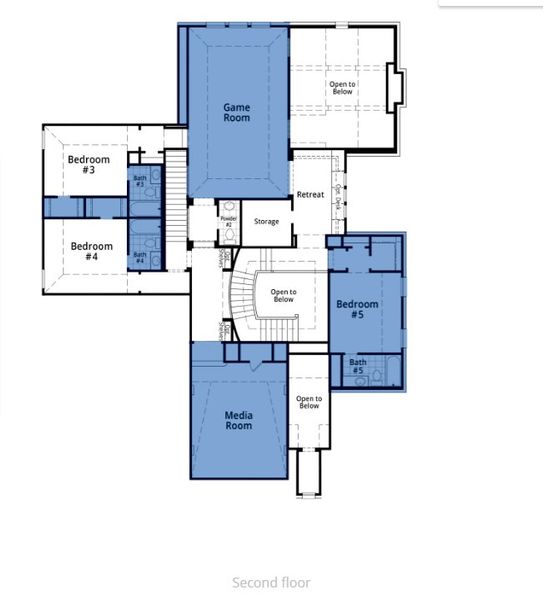 2D floor plan layout of this home in The Grove Frisco: 74ft. lots, Frisco, TX (Image 3).