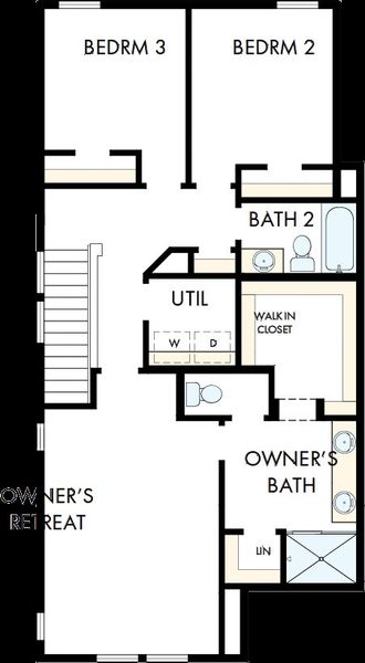 2D floor plan layout of this home in Painted Tree Woodland West – Cottages, McKinney, TX (Image 3).