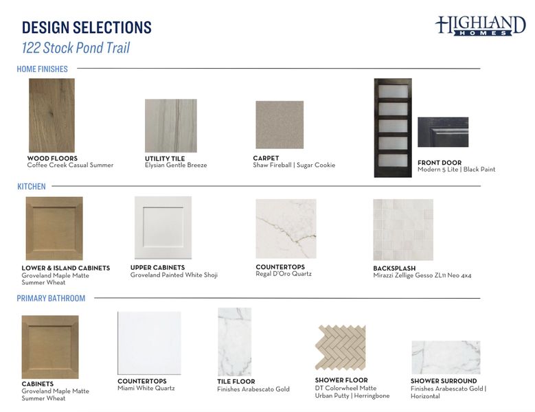 Sample of building materials used in homes in 6 Creeks at Waterridge, Kyle (Image 25). Sample of building materials used in homes in 6 Creeks at Waterridge, Kyle (Image 25).