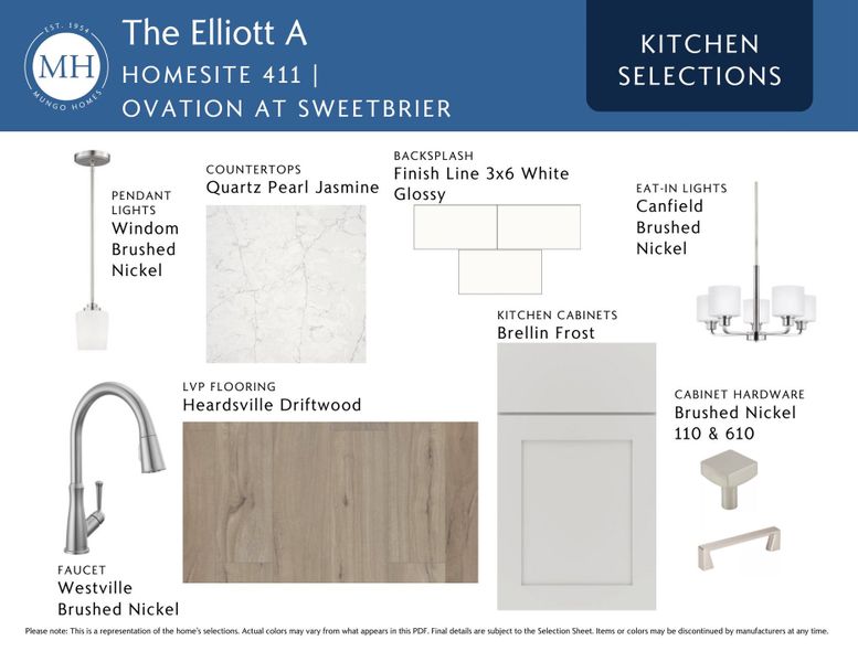 Sample of building materials used in homes in Ovation at Sweetbrier, Durham (Image 6).