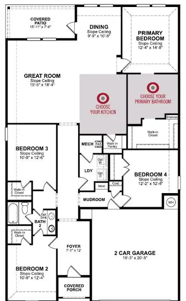 2D floor plan layout of this home in Lake Pointe, Little Elm, TX (Image 3).