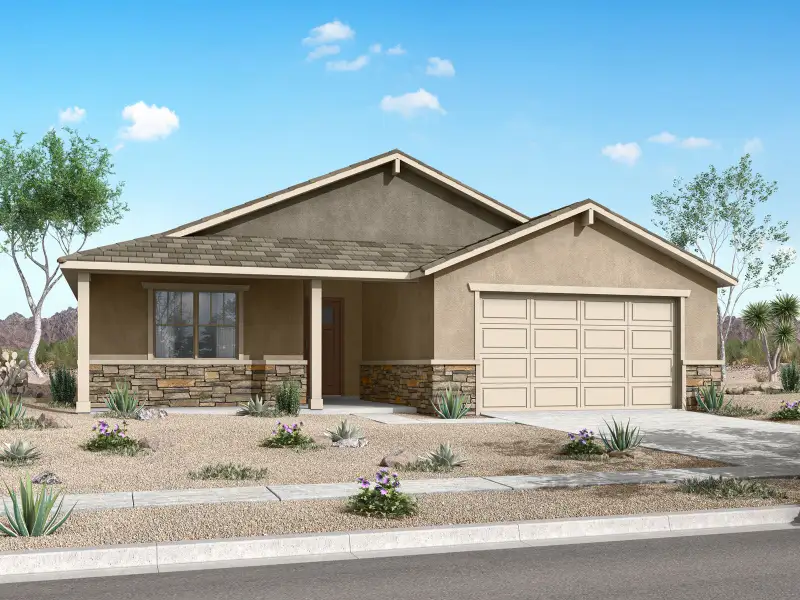 Representative exterior photo of a completed home built from the Onyx by Mattamy Homes in Las Ventanas, Goodyear, AZ (Image 3). Representative exterior photo of a completed home built from the Onyx by Mattamy Homes in Las Ventanas, Goodyear, AZ (Image 3).