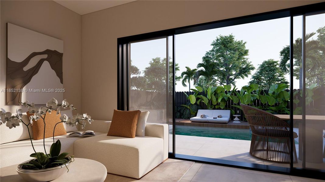 Furnished interior view inside a new home in , Miami (Image 24).