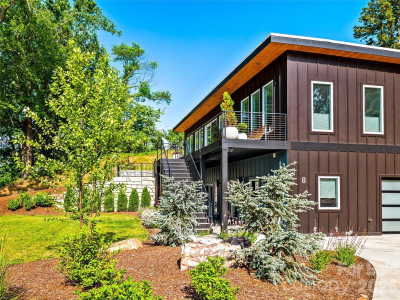 Exterior details and patio area of a home in , Asheville (Image 22).