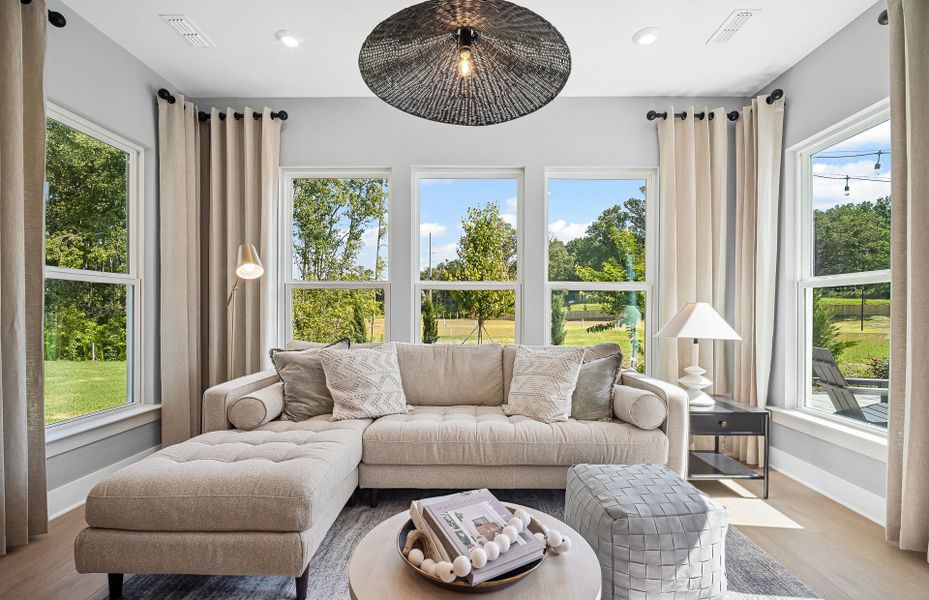 Furnished interior view inside a new home in Creekside at Skelton, Hoschton (Image 16). Furnished interior view inside a new home in Creekside at Skelton, Hoschton (Image 16).