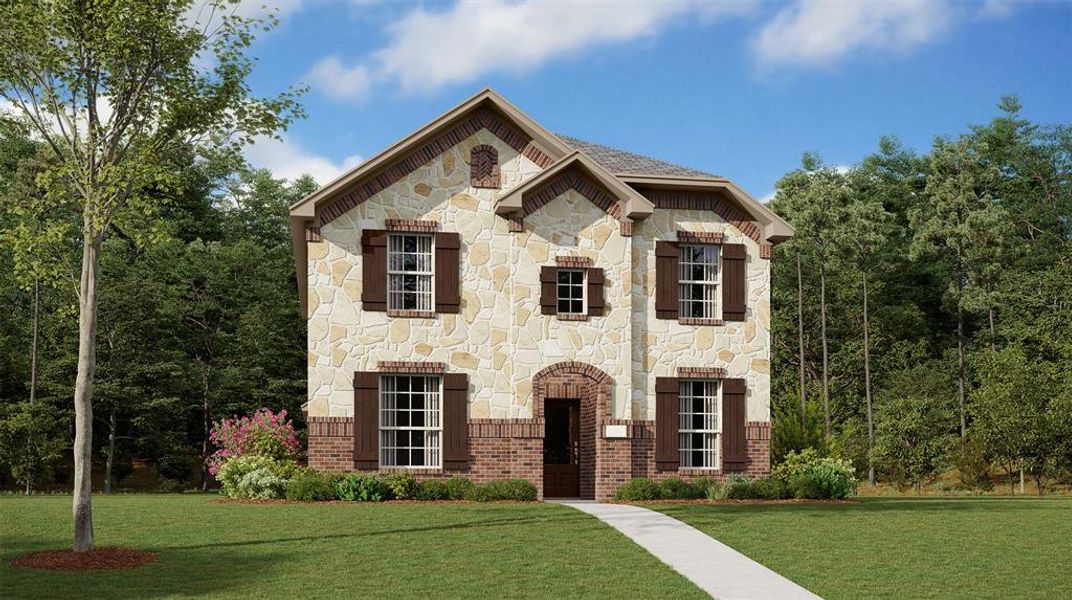 View of front of house with a front lawn