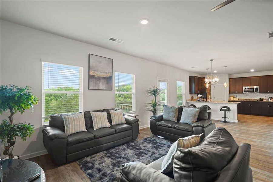 Furnished interior view inside a new home in The Enclave at Dial Farm Phase III, Walnut Grove (Image 12).