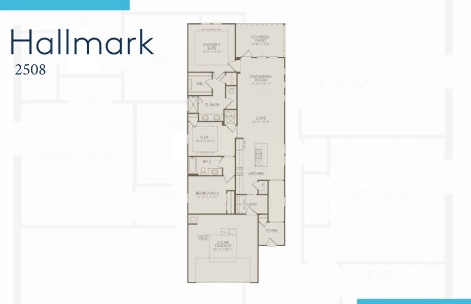 2D floor plan layout of this home in Del Webb North Myrtle Beach, Myrtle Beach, SC (Image 2).