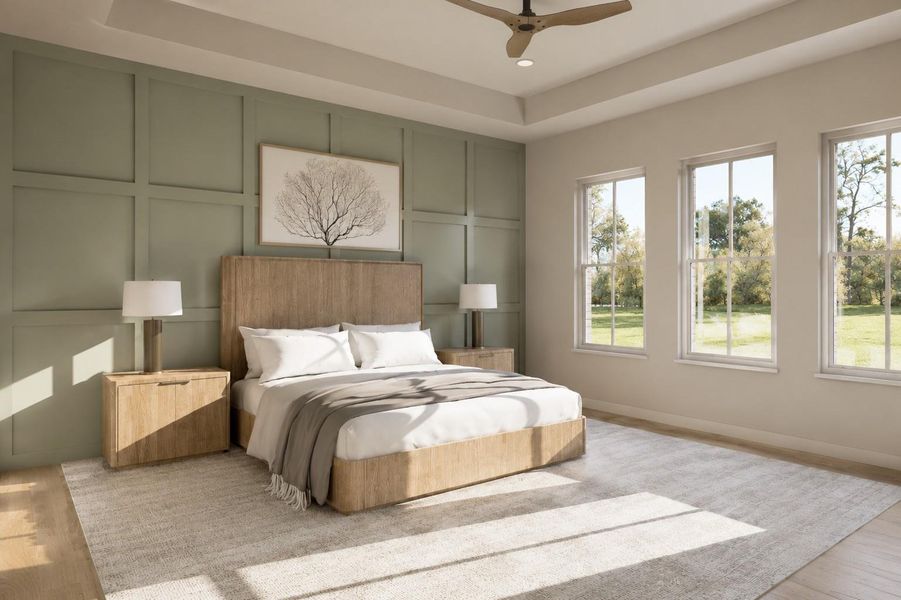 Primary suite will have a accent wall and good natural light.