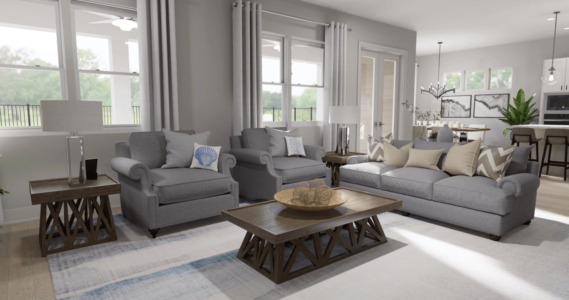 Artist Rendering - Great Room view toward Kitchen & Casual Dining