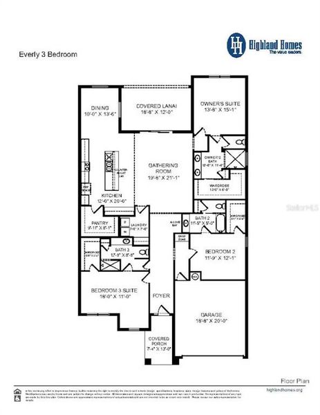 2D floor plan layout of this home in The Crossings - Single-Family Homes, St. Cloud, FL (Image 4).