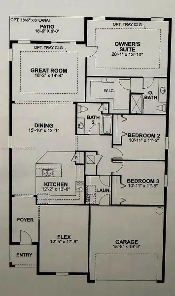 2D floor plan layout of this home in Summerwoods, Parrish, FL (Image 5).