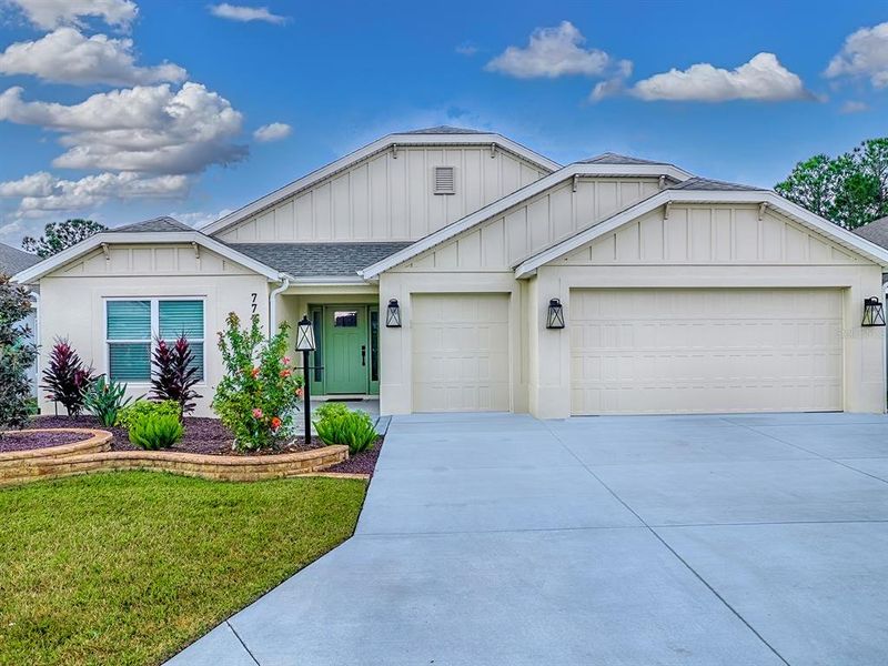 Front exterior of a new home in , The Villages, FL, highlighting curb appeal (Image 26). Front exterior of a new home in , The Villages, FL, highlighting curb appeal (Image 26).