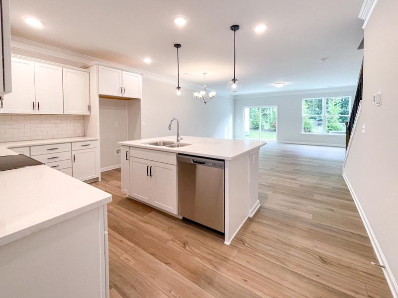 Furnished interior view inside a new home in Fairview Village Townhomes, Simpsonville (Image 6). Furnished interior view inside a new home in Fairview Village Townhomes, Simpsonville (Image 6).