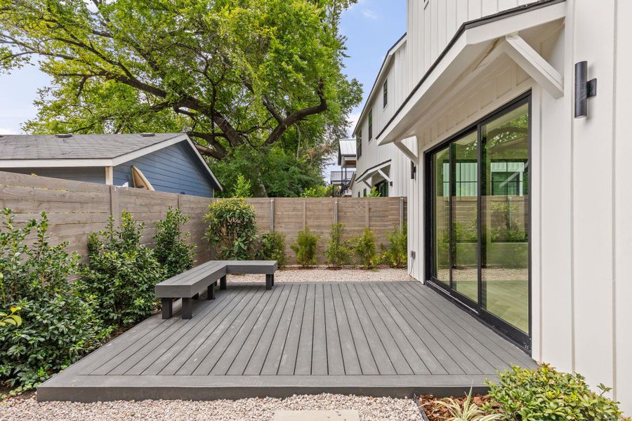 Deck featuring a fenced backyard Deck featuring a fenced backyard