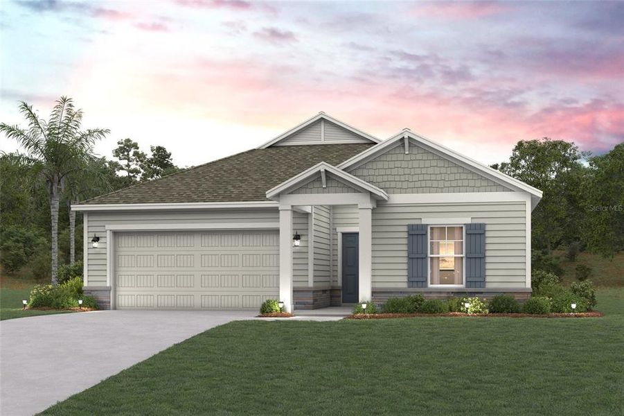 Front exterior of a new home in Reserve East, Flagler Beach, FL, highlighting curb appeal (Image 23).