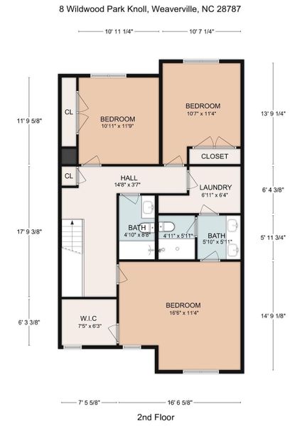 2D floor plan layout of this home in , Weaverville, NC (Image 7).