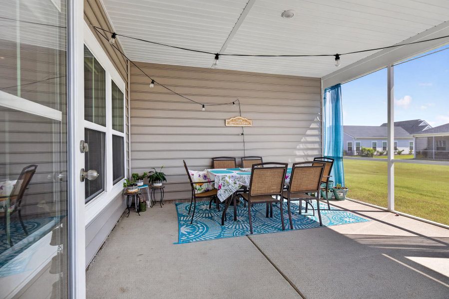 Exterior details and patio area of a home in Horizons at Summers Corner | 55+, Summerville (Image 26).
