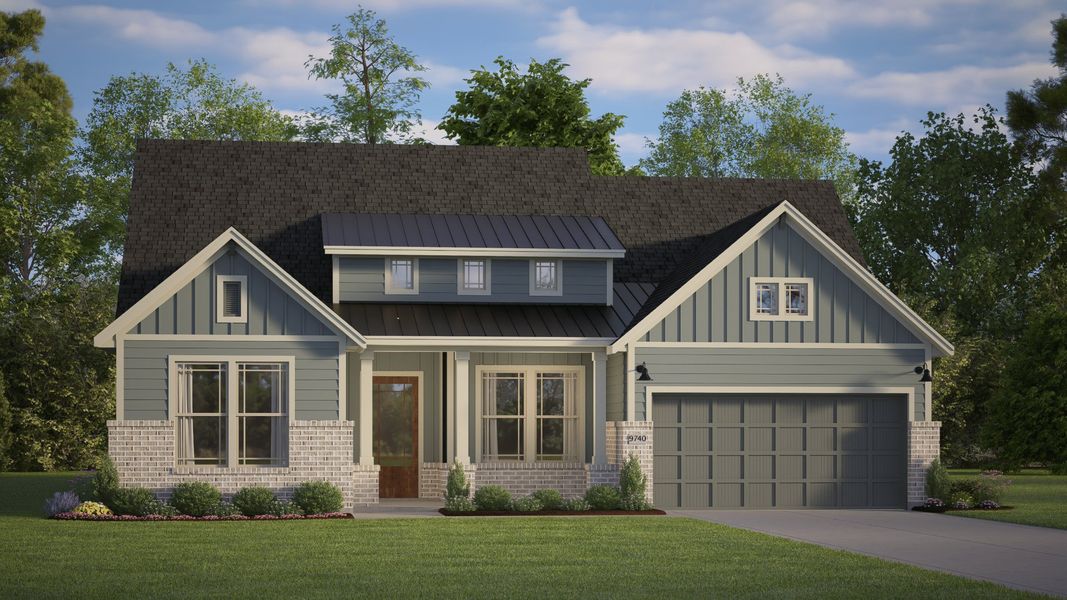 Representative exterior photo of a completed home built from the Malibu – 60′ Lot by Chesmar Homes in Riceland, Mont Belvieu, TX (Image 9).