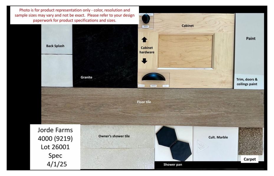 Sample of building materials used in homes in Jorde Farms, Queen Creek (Image 4). Sample of building materials used in homes in Jorde Farms, Queen Creek (Image 4).