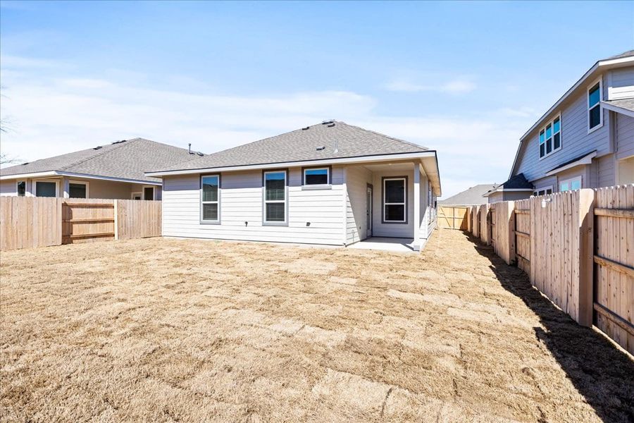 Exterior details and patio area of a home in Trace, San Marcos (Image 3). Exterior details and patio area of a home in Trace, San Marcos (Image 3).