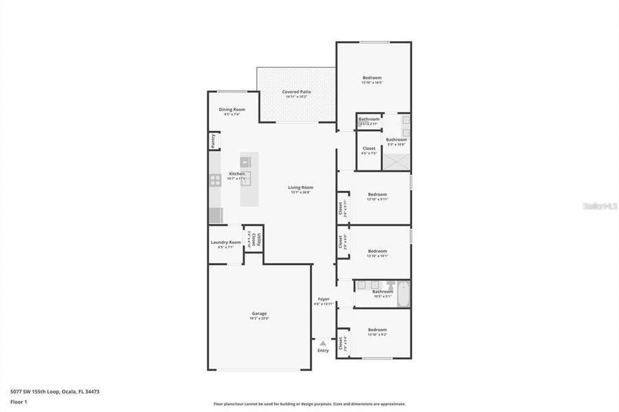 2D floor plan layout of this home in , Ocala, FL (Image 3).