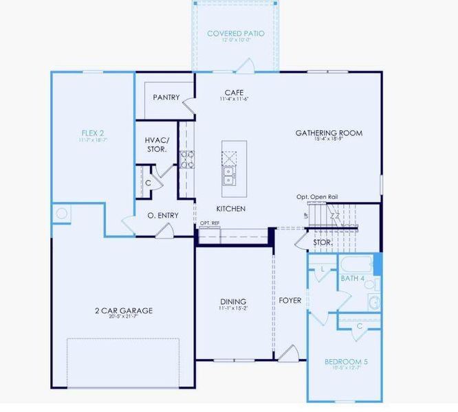 2D floor plan layout of this home in Hamilton Place, Cartersville, GA (Image 3).