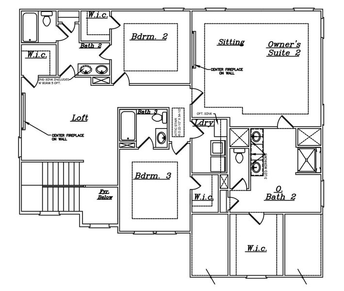 2D floor plan layout of this home in Reserve at Hickory Hills, McDonough, GA (Image 5).