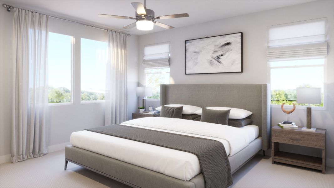 Furnished interior view inside a new home in Freedom at Anthem, Kyle (Image 10).