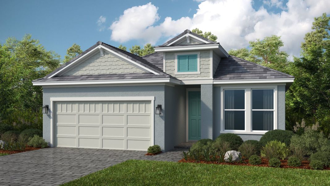 Representative exterior photo of a completed home built from the Fontanna by Taylor Morrison in Esplanade at Kingston, Estero, FL (Image 2). Representative exterior photo of a completed home built from the Fontanna by Taylor Morrison in Esplanade at Kingston, Estero, FL (Image 2).