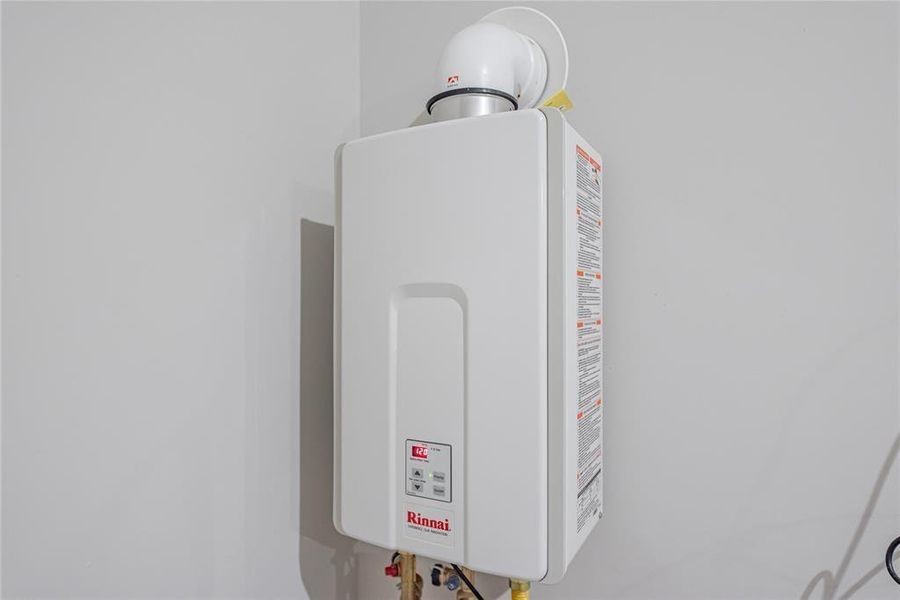 Enjoy Endless Hot Water with the Natural Gas Tankless Water Heated! Energy Savings! **Image is of the The Tankless Water Heater!