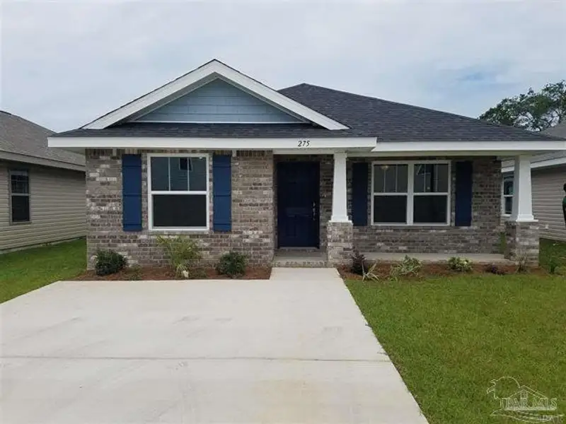 Front exterior of a new home in Pecan Valley, Cantonment, FL, highlighting curb appeal (Image 1). Front exterior of a new home in Pecan Valley, Cantonment, FL, highlighting curb appeal (Image 1).