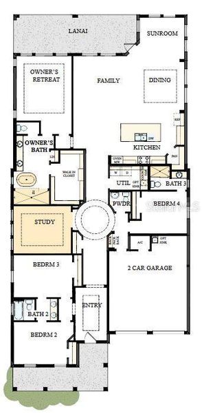 2D floor plan layout of this home in Laureate Park at Lake Nona - Park Series, Orlando, FL (Image 3).