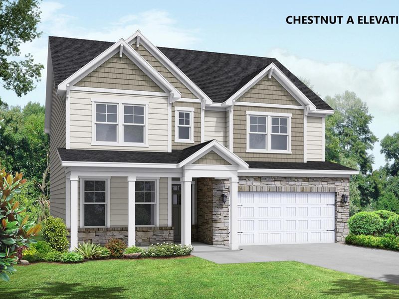 Representative exterior photo of a completed home built from the The Chestnut A by Davidson Homes LLC in Enclave at Belmont, Belmont, NC (Image 7). Representative exterior photo of a completed home built from the The Chestnut A by Davidson Homes LLC in Enclave at Belmont, Belmont, NC (Image 7).