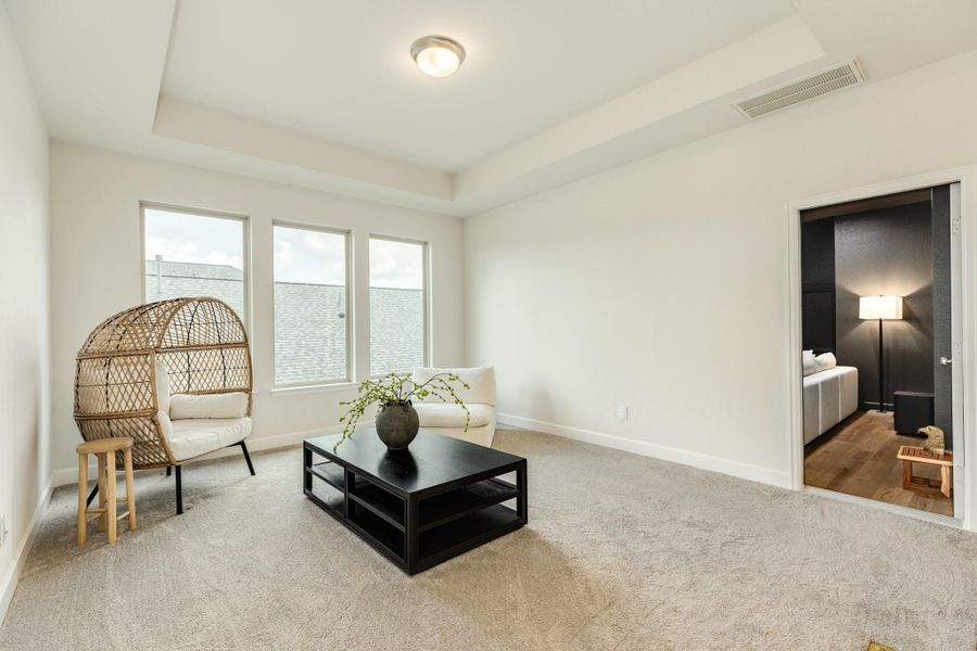 Spacious play room featuring large windows that provide an abundance of natural light and pristine, like-new carpeting Spacious play room featuring large windows that provide an abundance of natural light and pristine, like-new carpeting