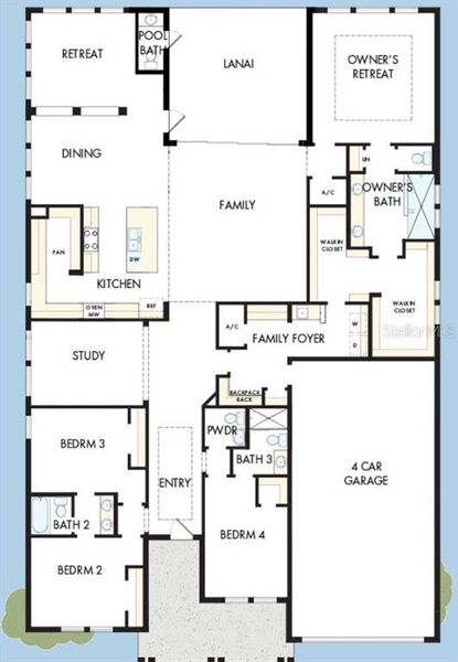 2D floor plan layout of this home in Palmera Wellen Park – Executive Series, Venice, FL (Image 3).