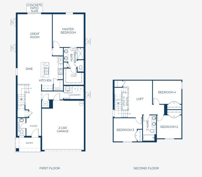2D floor plan layout for the Lexington by Maronda Homes in Enclave At Seminole Palms, Palm Coast, FL (Image 5).